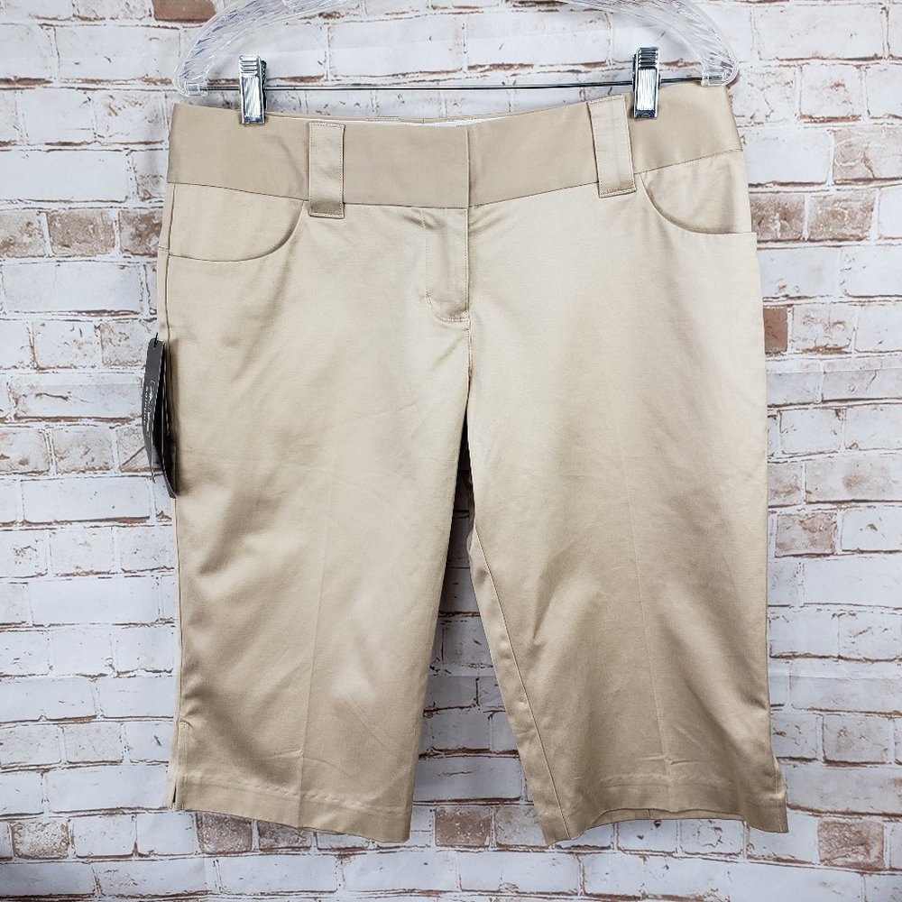 NWT Adidas Adipure M Tan Pedal Pushers Golf Shorts